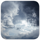 Cloudy weather widget/clock icono