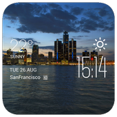 Detroit weather widget/clock icono
