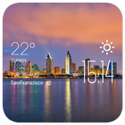 San Diego weather widget/clock icono