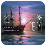 sailboat weather widget/clock icône