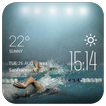 swimming1 weather widget/clock