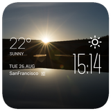 Sunrise temp weather widget icon