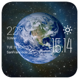 Earth in Universe Clock Widget