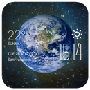 Earth in Universe Clock Widget APK