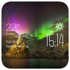 Aurora weather widget/clock أيقونة