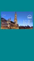 Brussels weather widget/clock постер