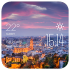 Malaga weather widget/clock أيقونة