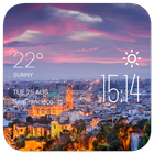 Malaga weather widget/clock icon