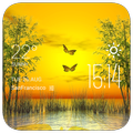 Butterfly weather widget/clock