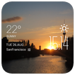 Sunset weather widget/clock