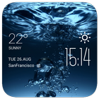 water weather widget/clock icono