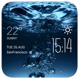 water weather widget/clock icône