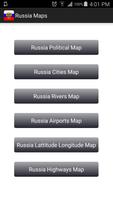 Russia Map Cities,Roads,Rivers-poster