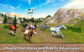 野生の馬の世界：生存シミュレーター ポスター