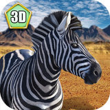 Wild Zebra Horse Simulator 3D icône