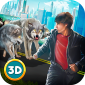 Angry Wolf City Attack Sim icon