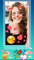 Editor de fotos gato rosto emoji anive adesivos Cartaz