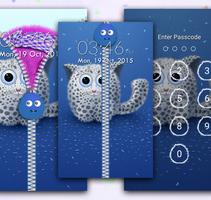 Fluffy Zipper Screen Lock capture d'écran 1