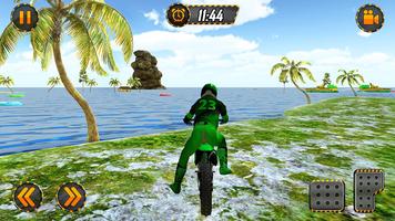 Beach Bike Water Surfing Challenge Racing Game पोस्टर