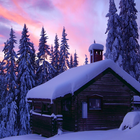 winter cabin wallpaper ikon
