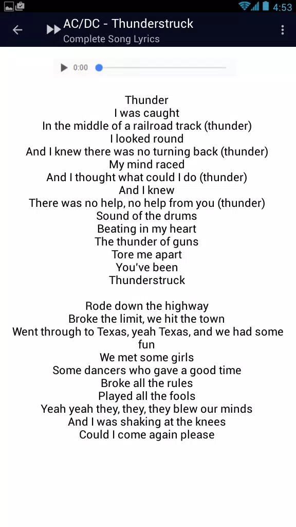 AC/DC Thunderstruck Lyrics for Android - APK Download