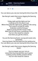 ABBA Dancing Queen Song Lyrics capture d'écran 1