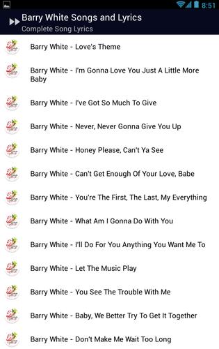 Download do APK de Barry White Songs & Lyrics para Android