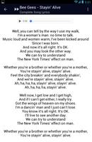 Bee Gees Stayin' Alive Lyrics স্ক্রিনশট 1