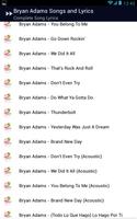 Bryan Adams Heaven Song Lyrics capture d'écran 2
