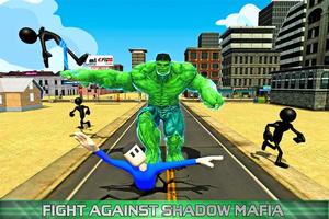 Incredible Monster vs Stickman Crime Hero Affiche