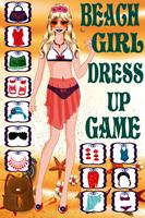 ビーチの女の子がゲームをドレスアップ ポスター