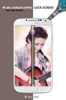 Girl Korean Zipper Lock Screen ảnh chụp màn hình 2