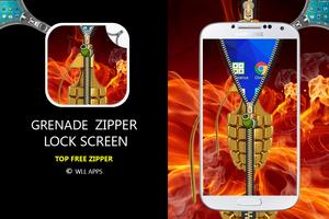 Grenade Zipper Lock Screen poster