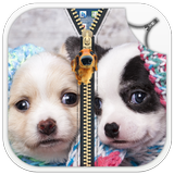 Dog Puppy Zipper Lock Screen simgesi