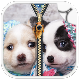 Dog Puppy Zipper Lock Screen icono