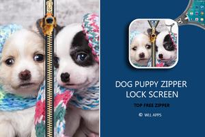 Dog Puppy Zipper Lock Screen 截图 1