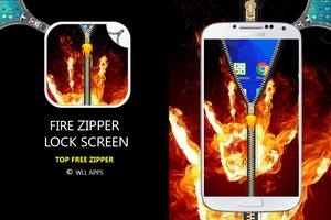 Fire Zipper Lock Screen Cartaz