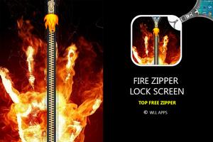 Fire Zipper Lock Screen captura de pantalla 1