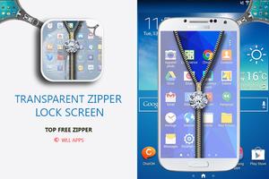 Transparent Zipper Screen Lock الملصق