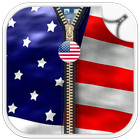 Usa Flag Zipper Lock Screen Zeichen