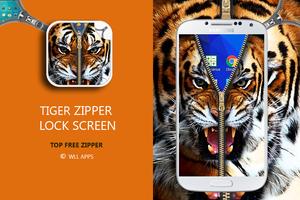 Tiger Zipper Screen Lock پوسٹر