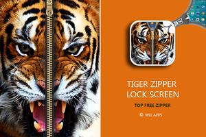 Tiger Zipper Screen Lock captura de pantalla 1