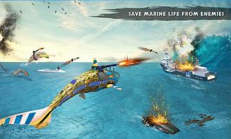 Robot Dolphin Transform Submarine: Army Robot Game Screenshot 2