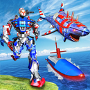 US Army Robot Shark Submarine Transform Robot Game aplikacja