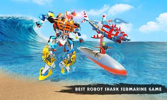 US Army Robot Shark Submarine Transform Robot Game poster