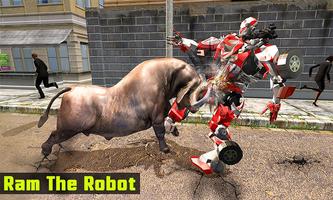 Super X Robot VS Angry Bull Attack Simulator اسکرین شاٹ 2