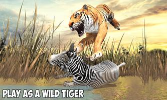 Poster Angry Tiger Jungle Survival 3D