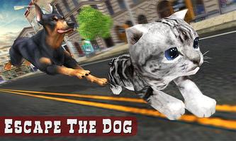 Hond versus kat vecht spel-poster