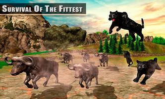 Wild Black Panther VS Dinosaur Survival Simulator Ekran Görüntüsü 1