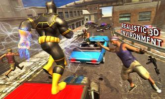 Superhero Black Panther Flying City Gangster Fight screenshot 2